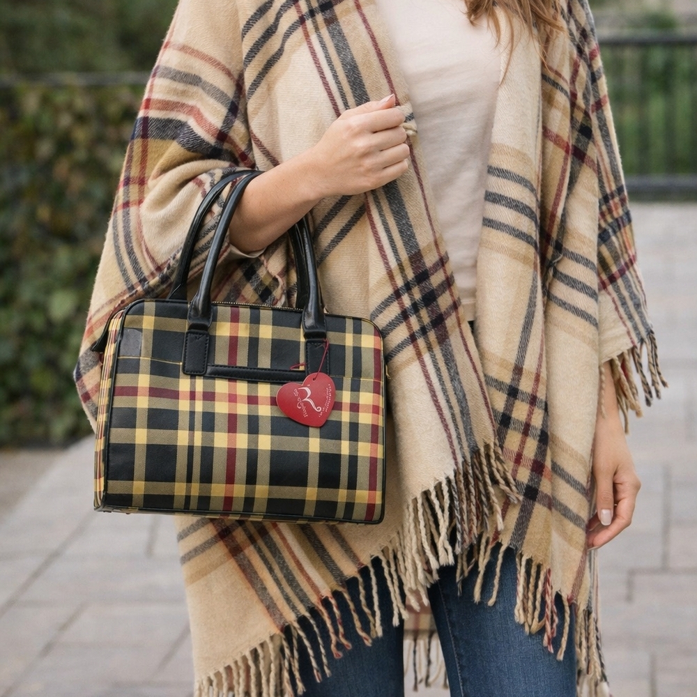 Elegant Black Striped Women's Bag